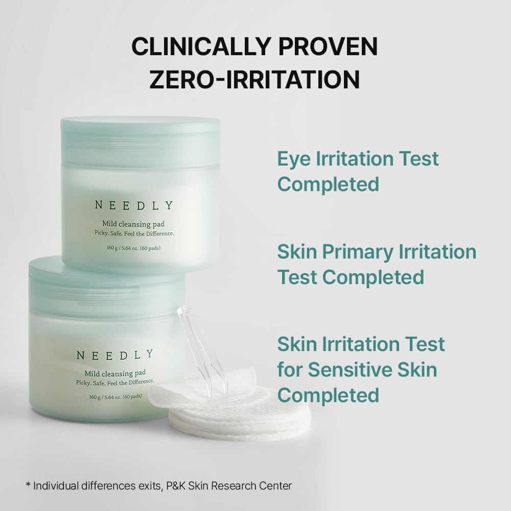 NEEDLY pad displayed beside skincare bottles for daily routine use.