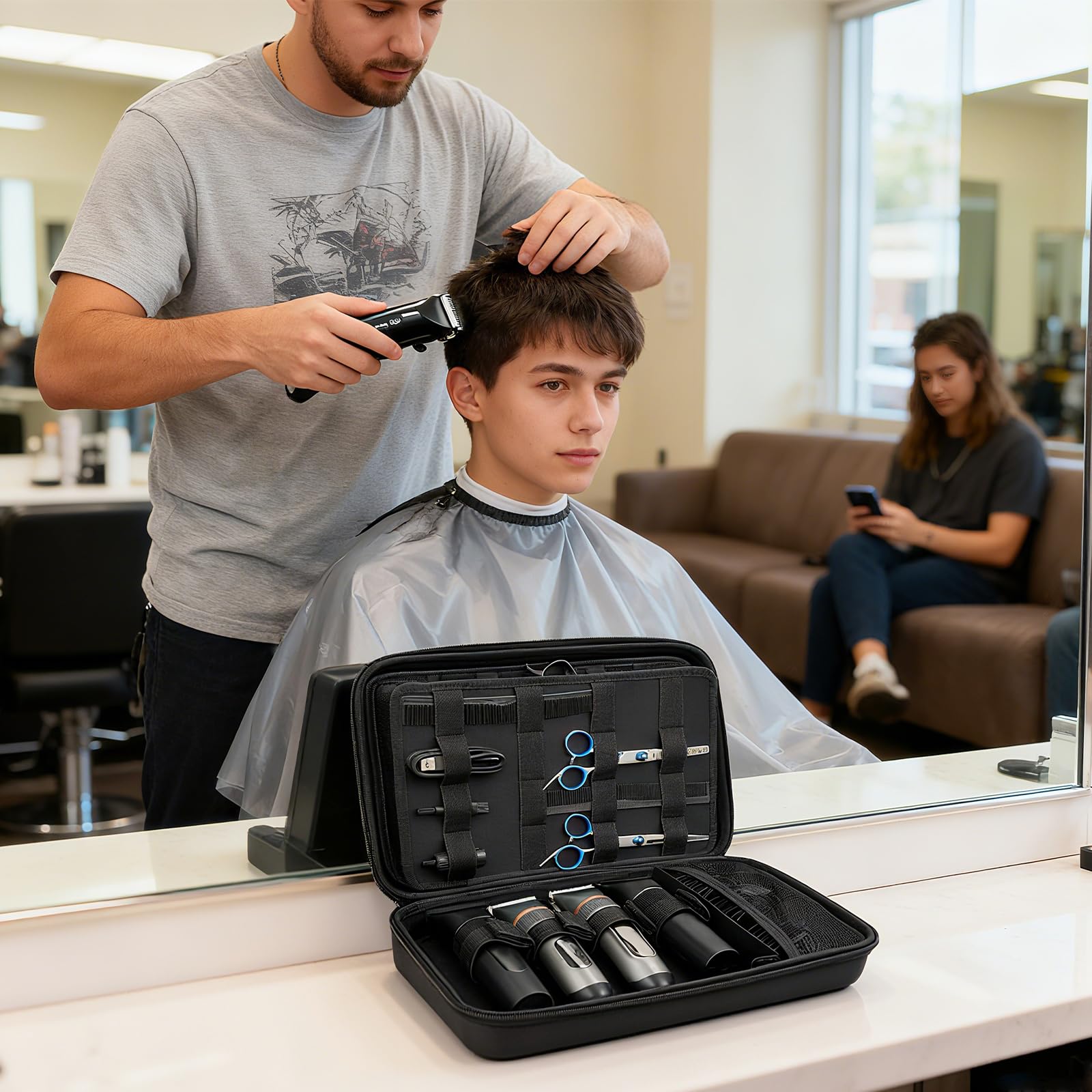 Neehows Sac Barbier – rangement dédié pour tondeuses et ciseaux