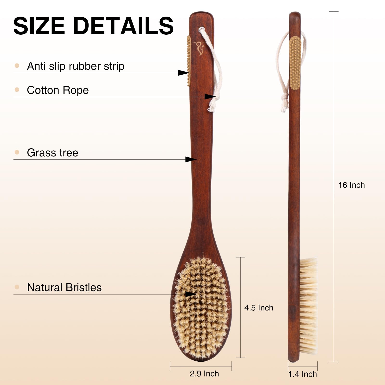 Brosse NENO CICI, poignée ergonomique antidérapante pour sécurité.
