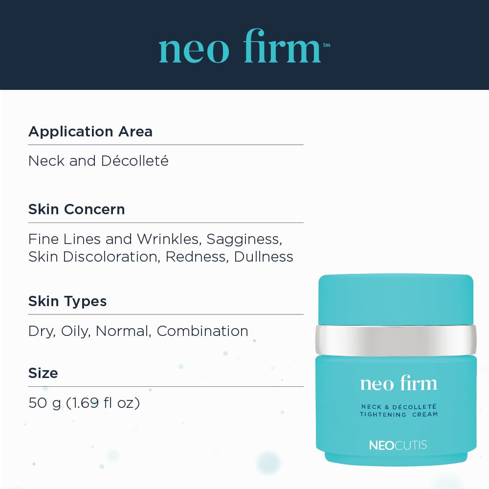 NEOCUTIS Neo Firm: emballage élégant et boîte informative.