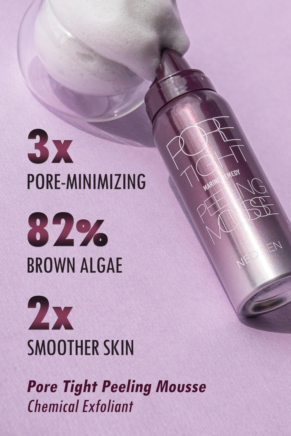 NEOGEN Code9 Exfoliation douce pour les pores révèle une peau nette.