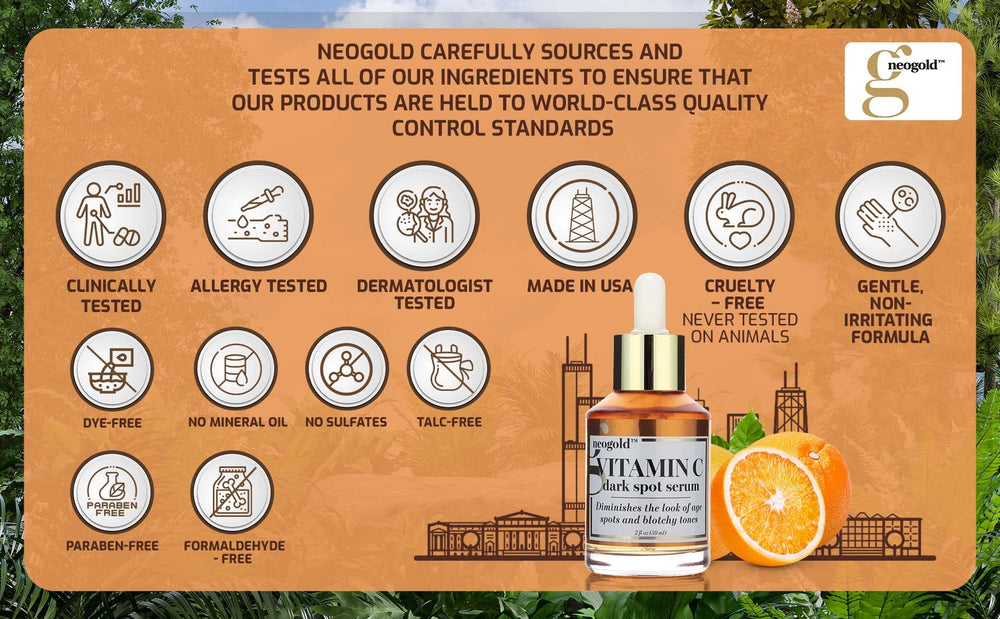 Neogold Sérum Vitamine C – lutte potentielle contre les taches pigmentaires.