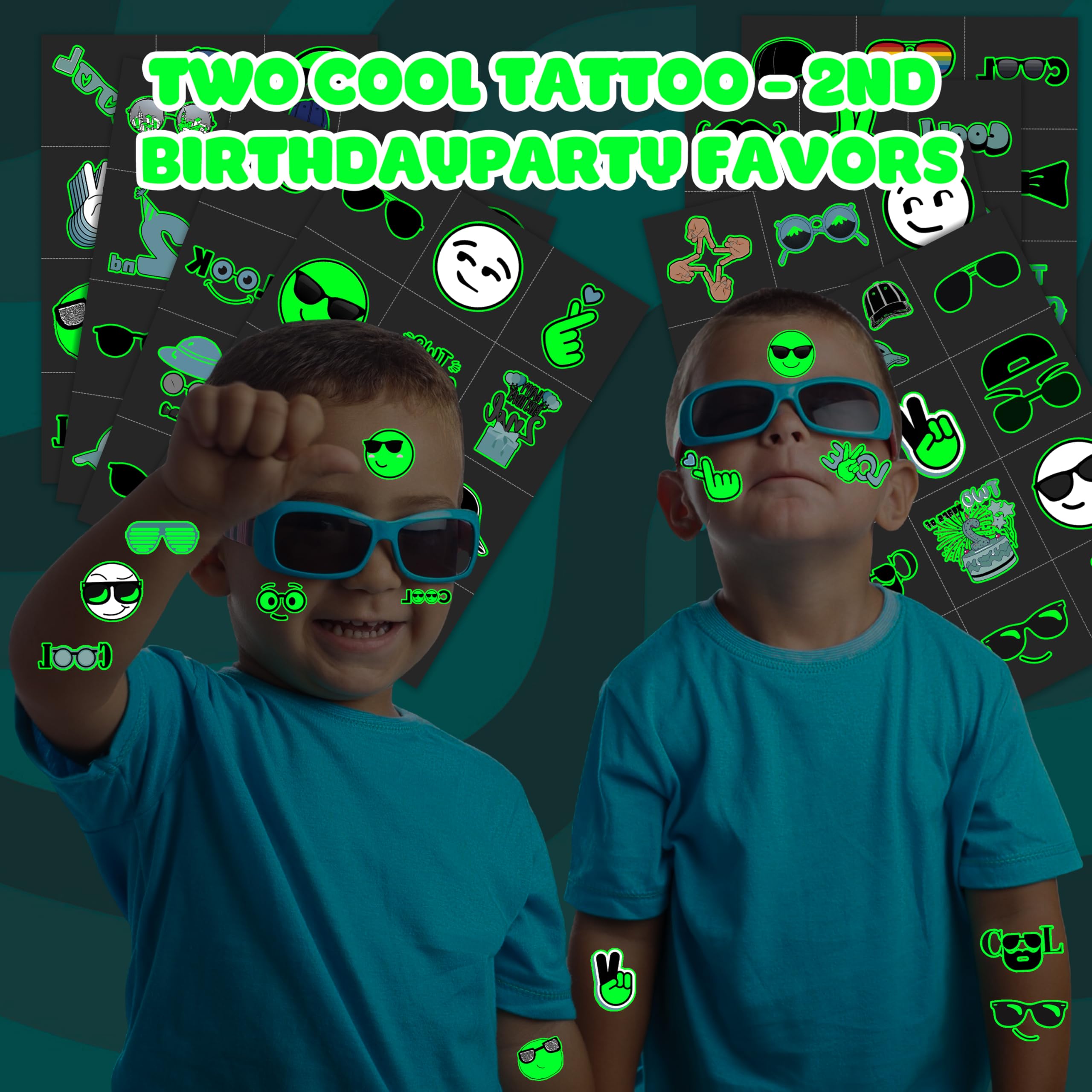 Tatouage Neon Luminous éclat, brille après exposition pour soirées nocturnes.