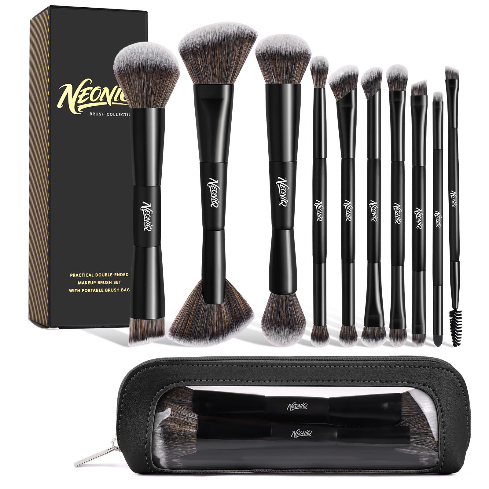 Ensemble NEONIQ de pinceaux 10 pièces double-face pour un fini professionnel.