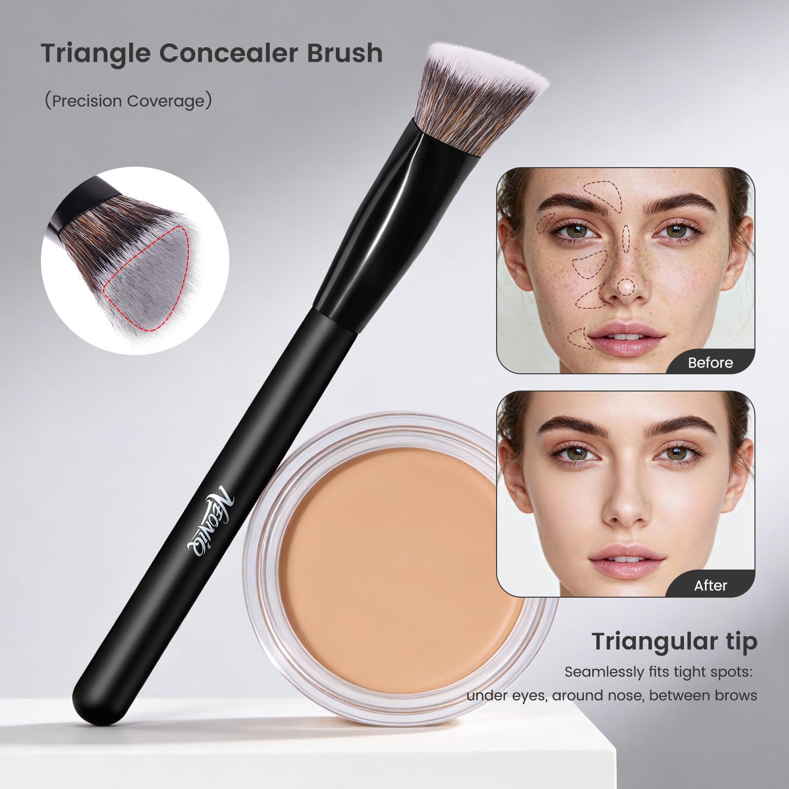 Pinceau fard-joues NEONIQ pour appliquer et estomper le blush.