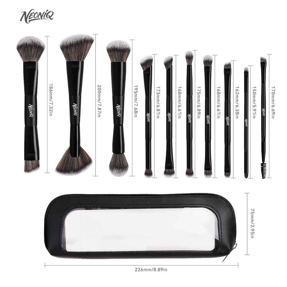 Pinceaux synthétiques doux NEONIQ adaptés à toutes textures maquillage.