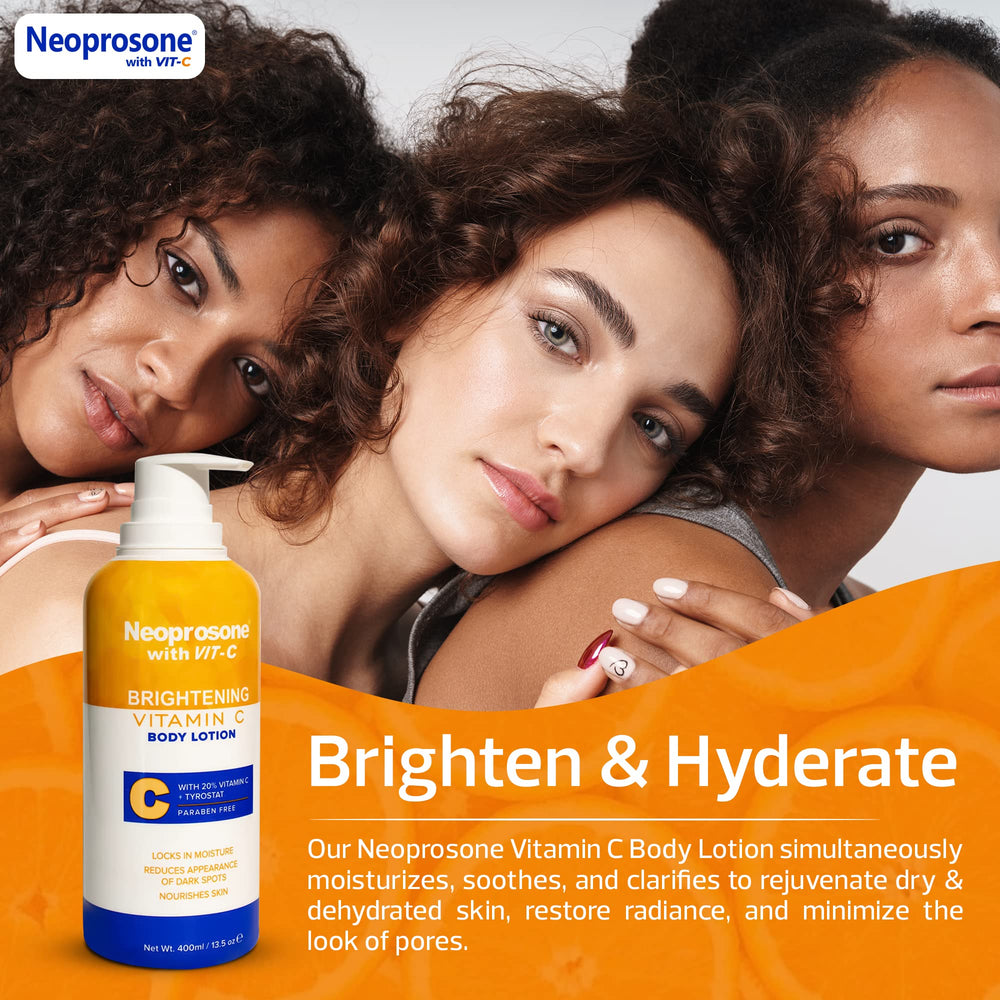 Produit nourrissant Neoprosone, peau visiblement plus douce et lumineuse.