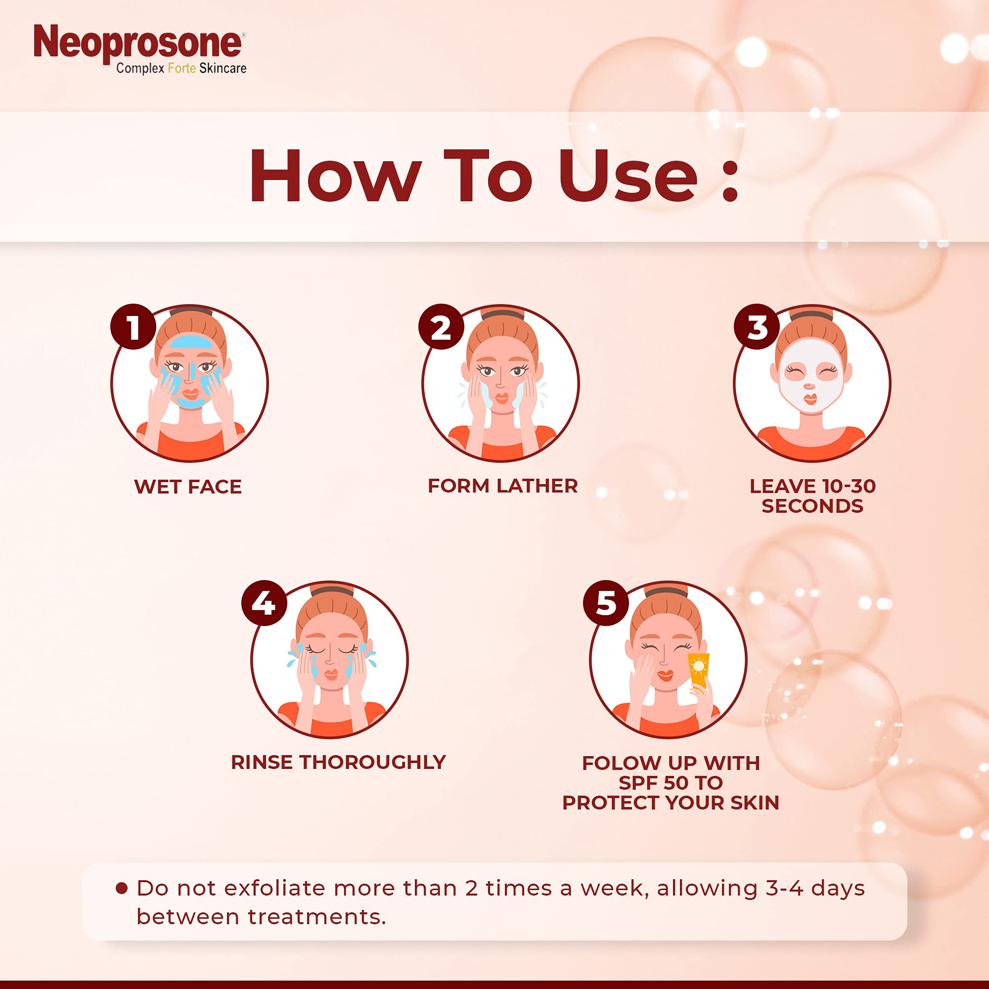 Peau douce et ton uniforme après utilisation régulière du savon Neoprosone.