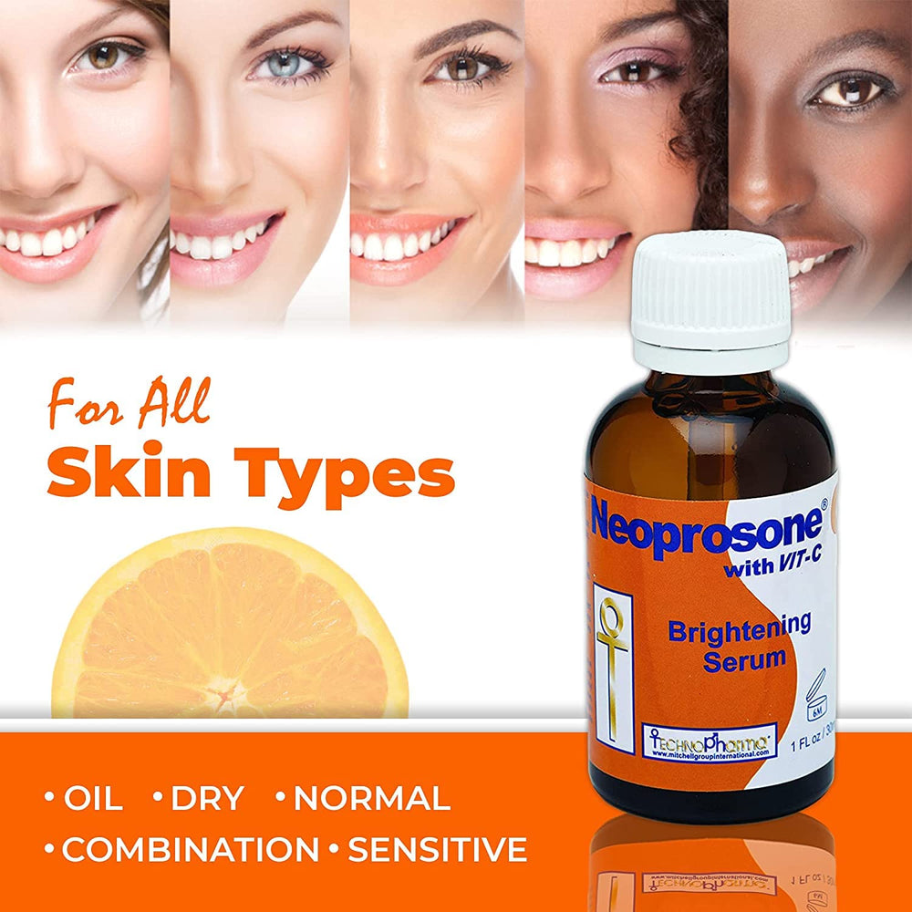 Neoprosone sérum vitamine C, application nuit, routine visage efficace.