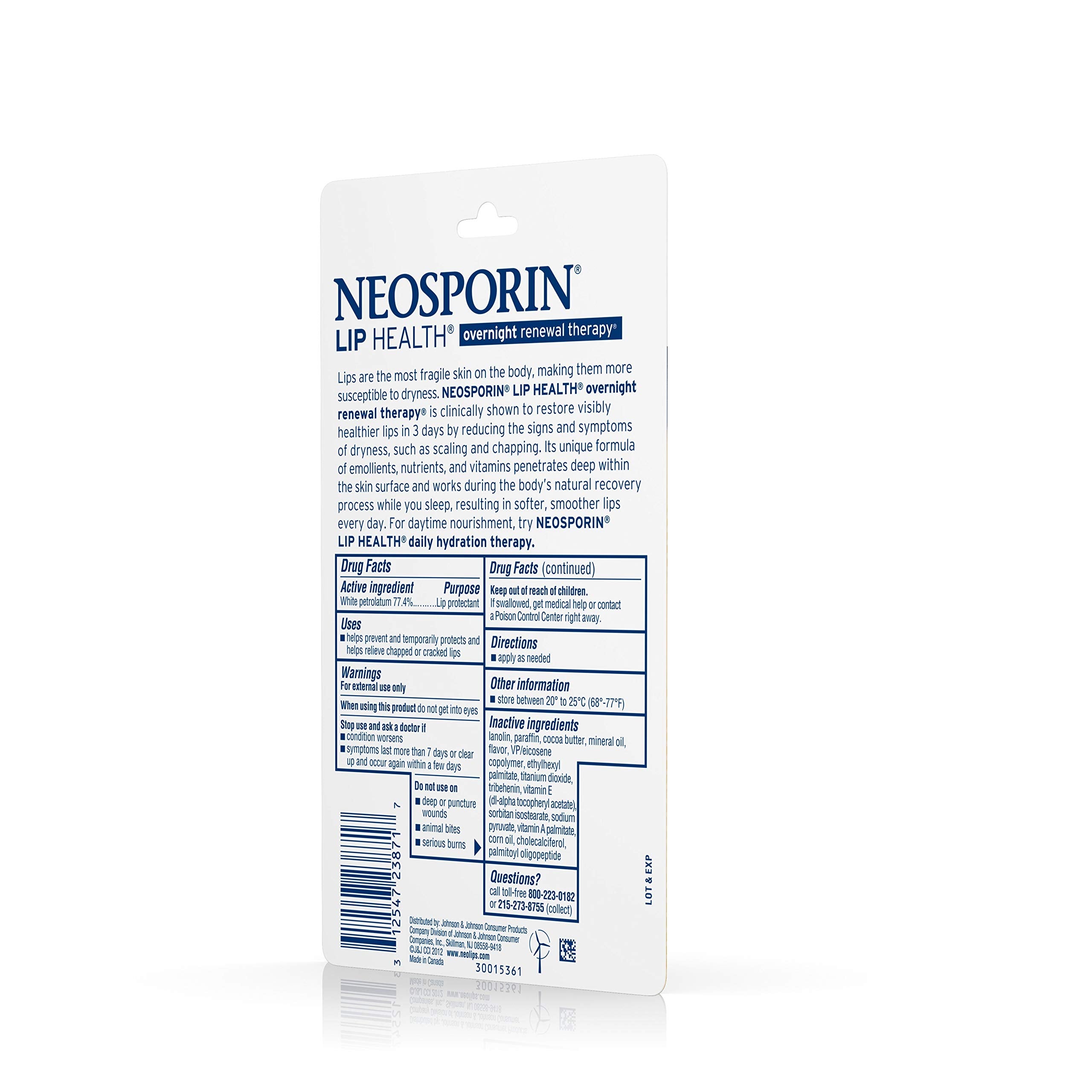 Base petrolatum protège les lèvres avec Neosporin Lip Health.