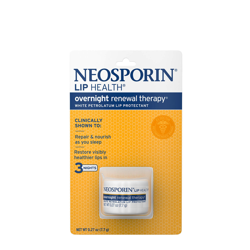 Neosporin Lip Health soin nocturne en tube pour lèvres hydratées et renouvelées.