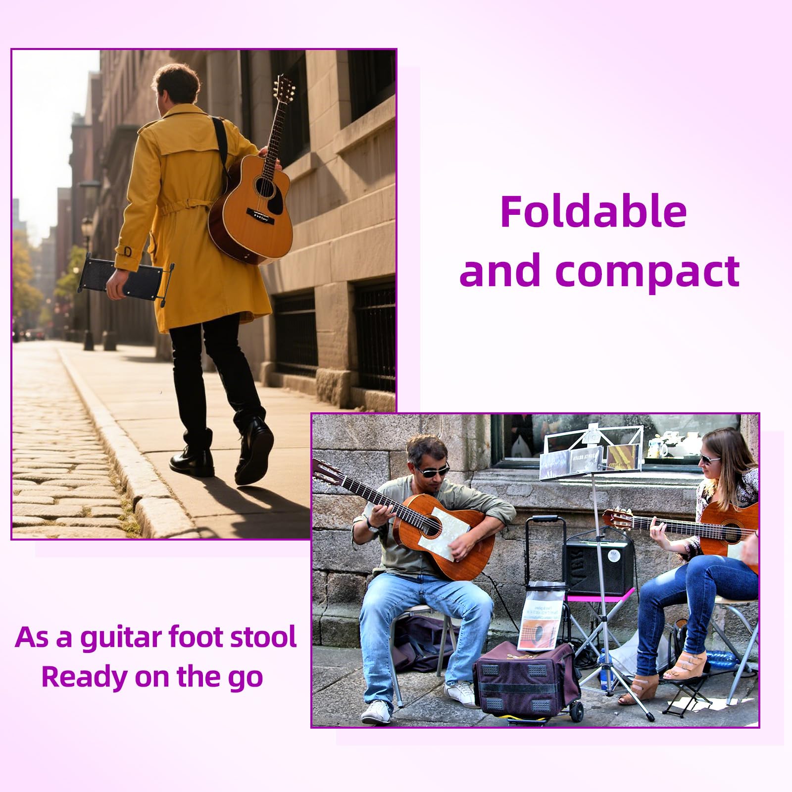 Repose-pieds pédicure neotidy, idéal comme repose-pieds pour jouer de la guitare.