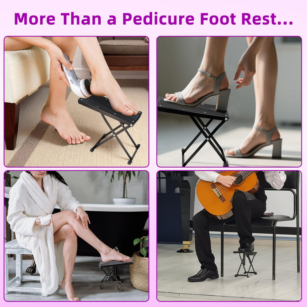 Repose-pieds pédicure neotidy, usage polyvalent entre pédicure et repos assis.