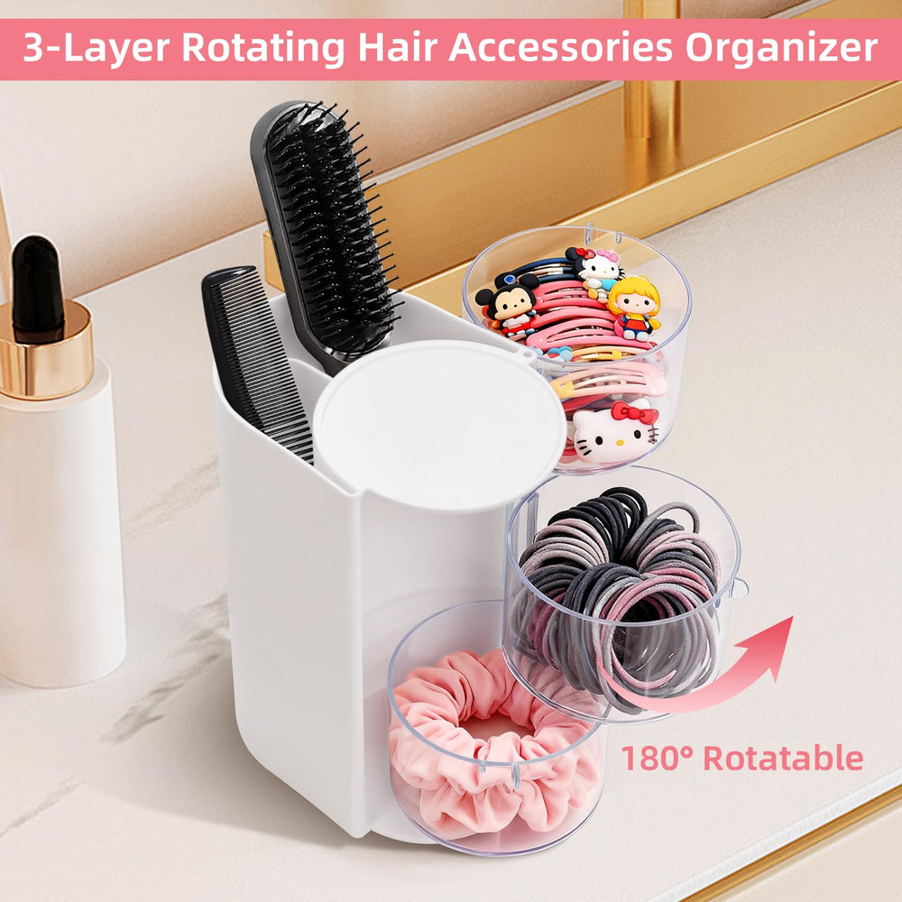 Neotidy Rotation 180° – accès facile pour pinces et rubans cheveux.
