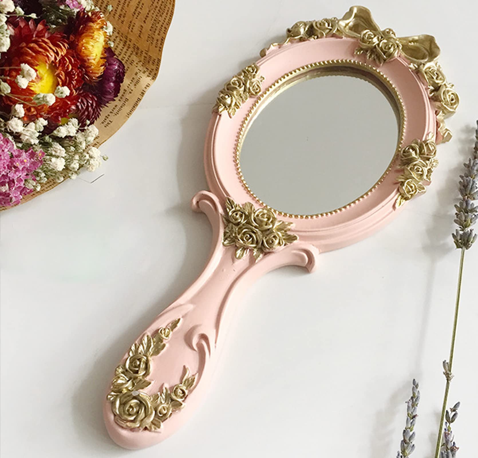 Nerien Miroir Princesse Retro Oval, design elegant pour routine maquillage