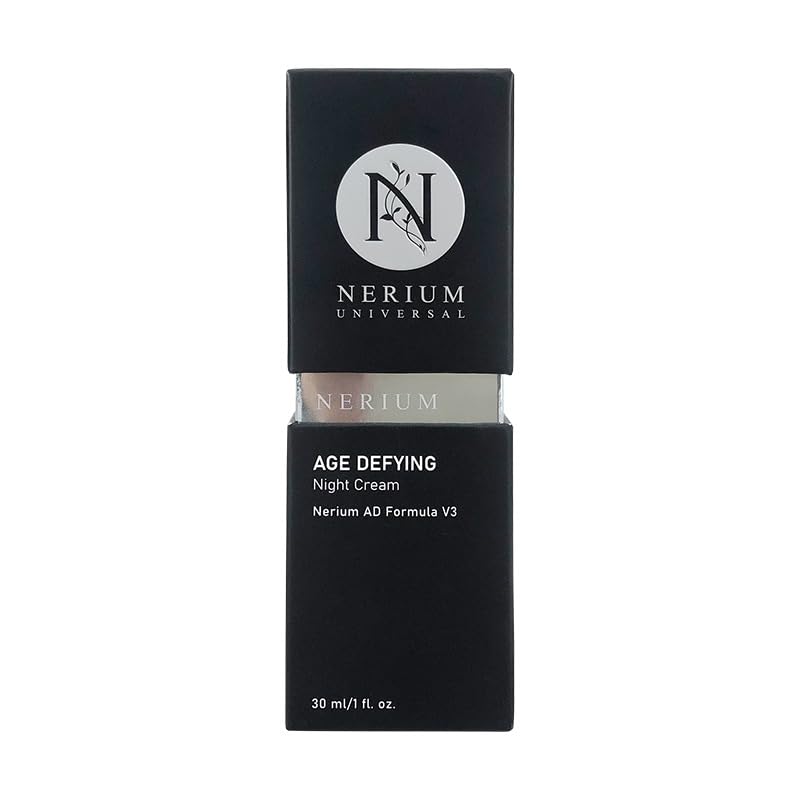 Crème Nuit Nerium Universal – Bouteille en verre, hydratation nocturne pour peau plus ferme au matin.