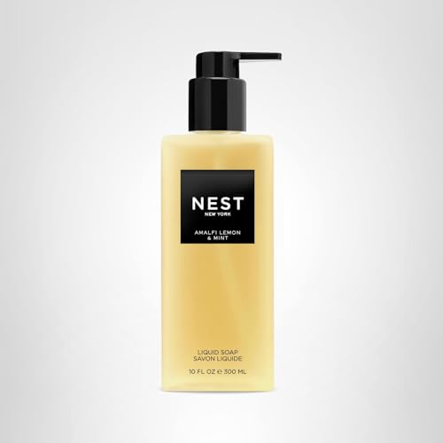 NEST New York Savon liquide Amalfi citron menthe, parfum durable qui rafraîchit la salle de bains.
