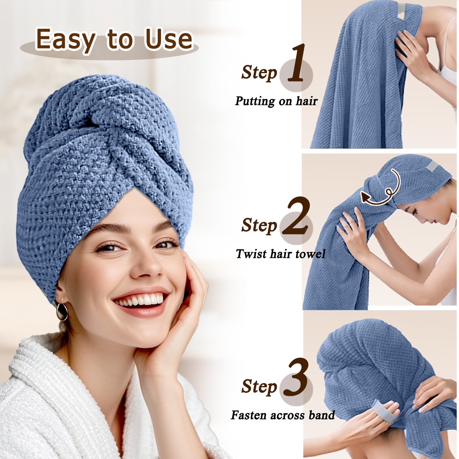 Netcken conseils d’entretien pour prolonger la vie de la serviette microfibre bleu.