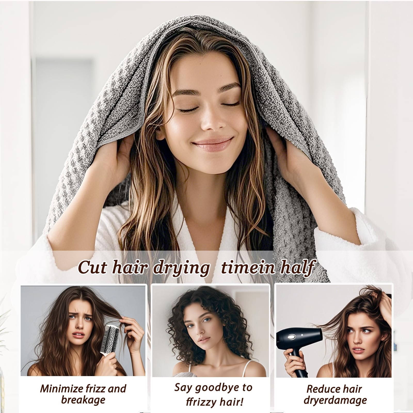Netcken turban-cheveux microfibre doux, fixation sécurisée lors des déplacements.