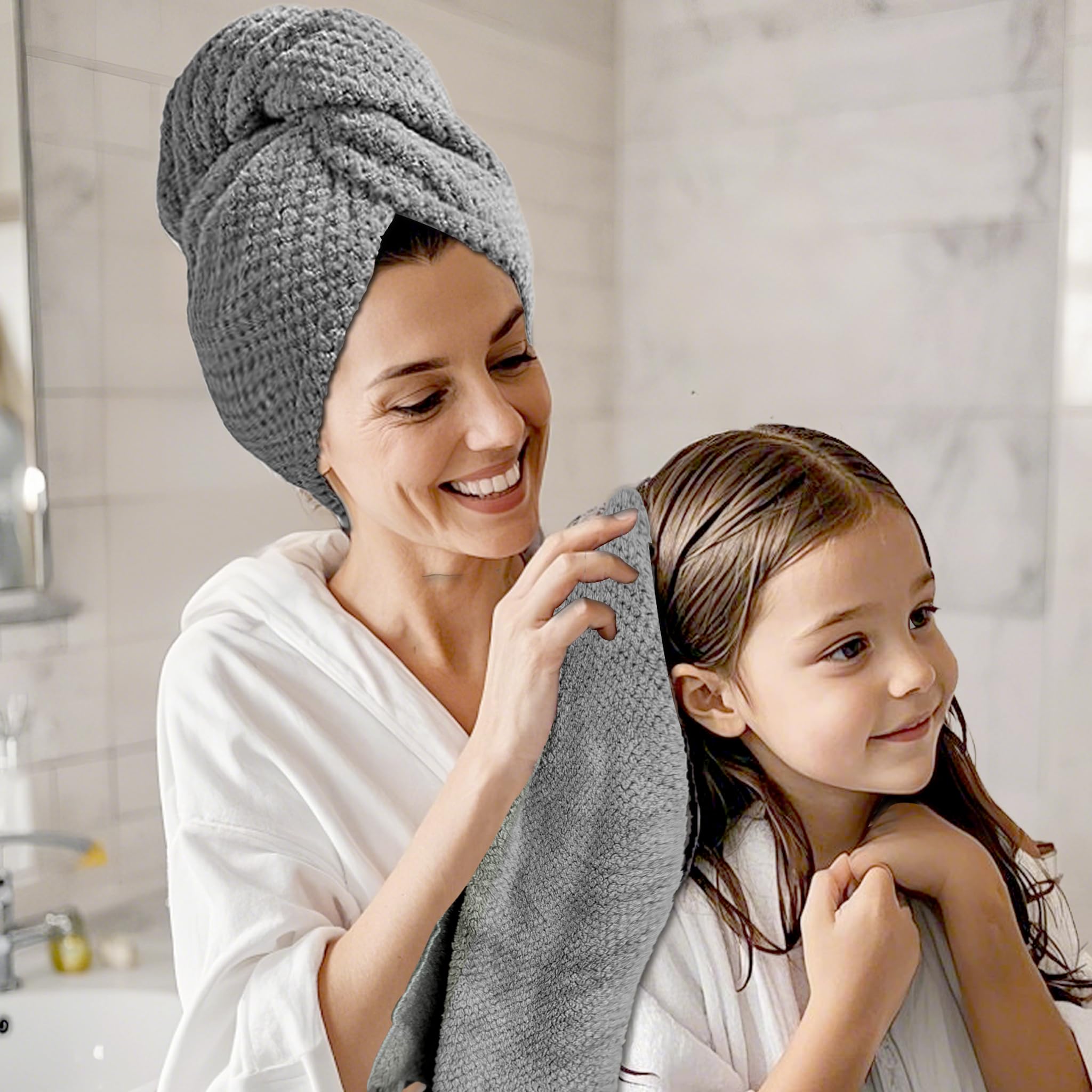 Netcken usage quotidien essuie-cheveux microfibre, pratique à la maison et en voyage.