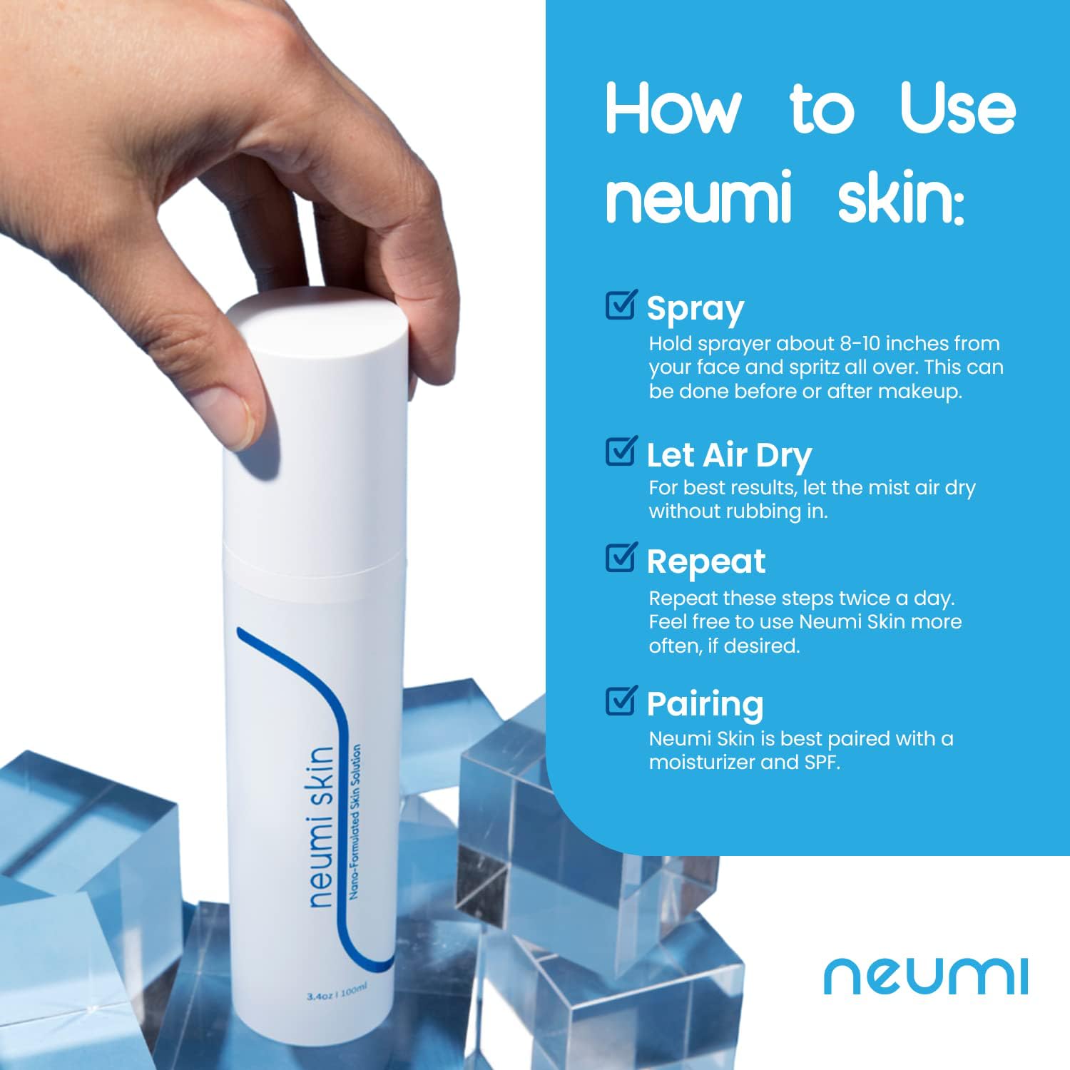 Utilisation quotidienne de NEUMI SKIN, application facile et discrète