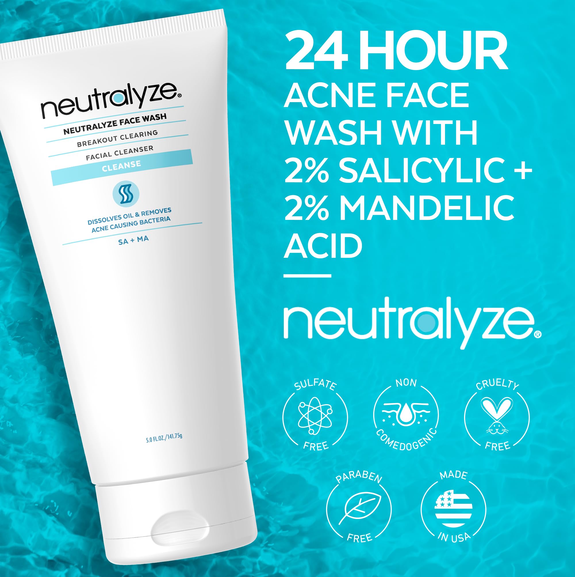 Neutralyze propose une formule pH équilibré pour un nettoyage doux.