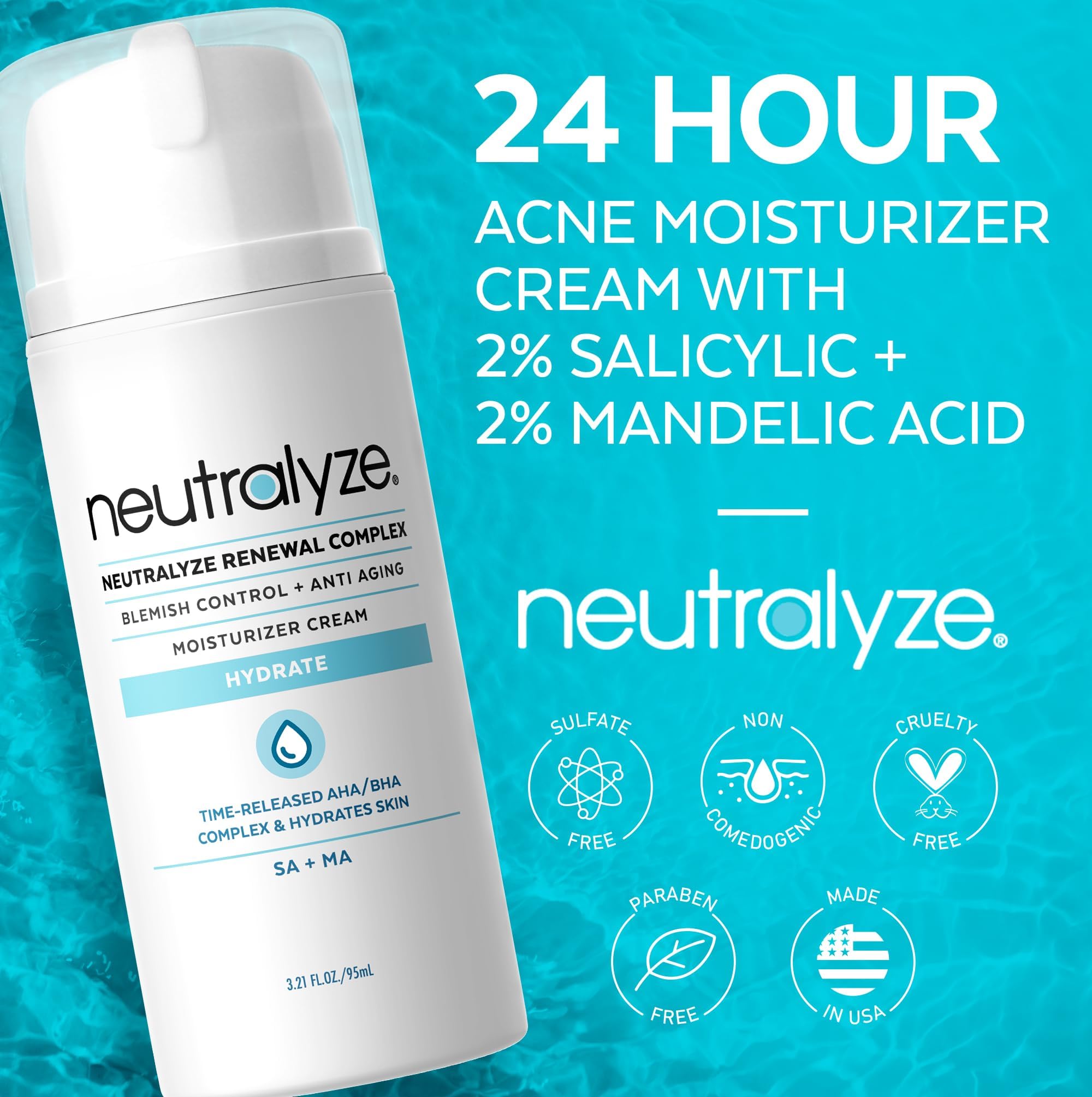 Neutralyze Renewal Complex salicylic acid focus supports pore cleansing and oil control.