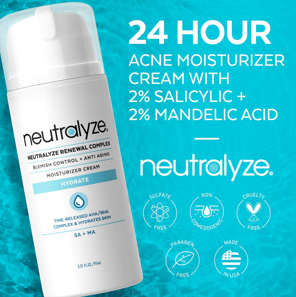 Neutralyze Renewal Complex salicylic acid focus supports pore cleansing and oil control.