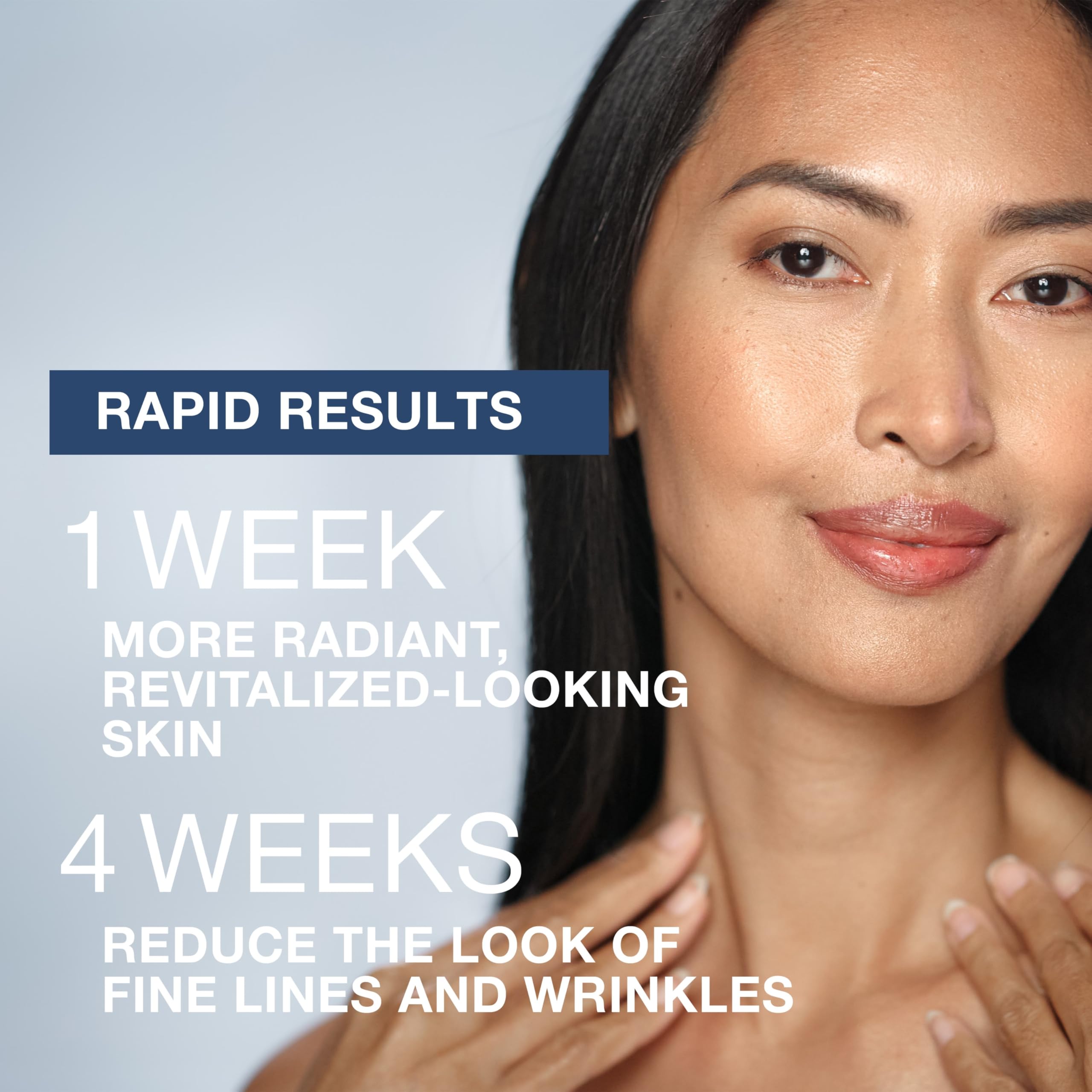 Application sans désordre grâce aux capsules retinol Neutrogena, pratique en déplacement.