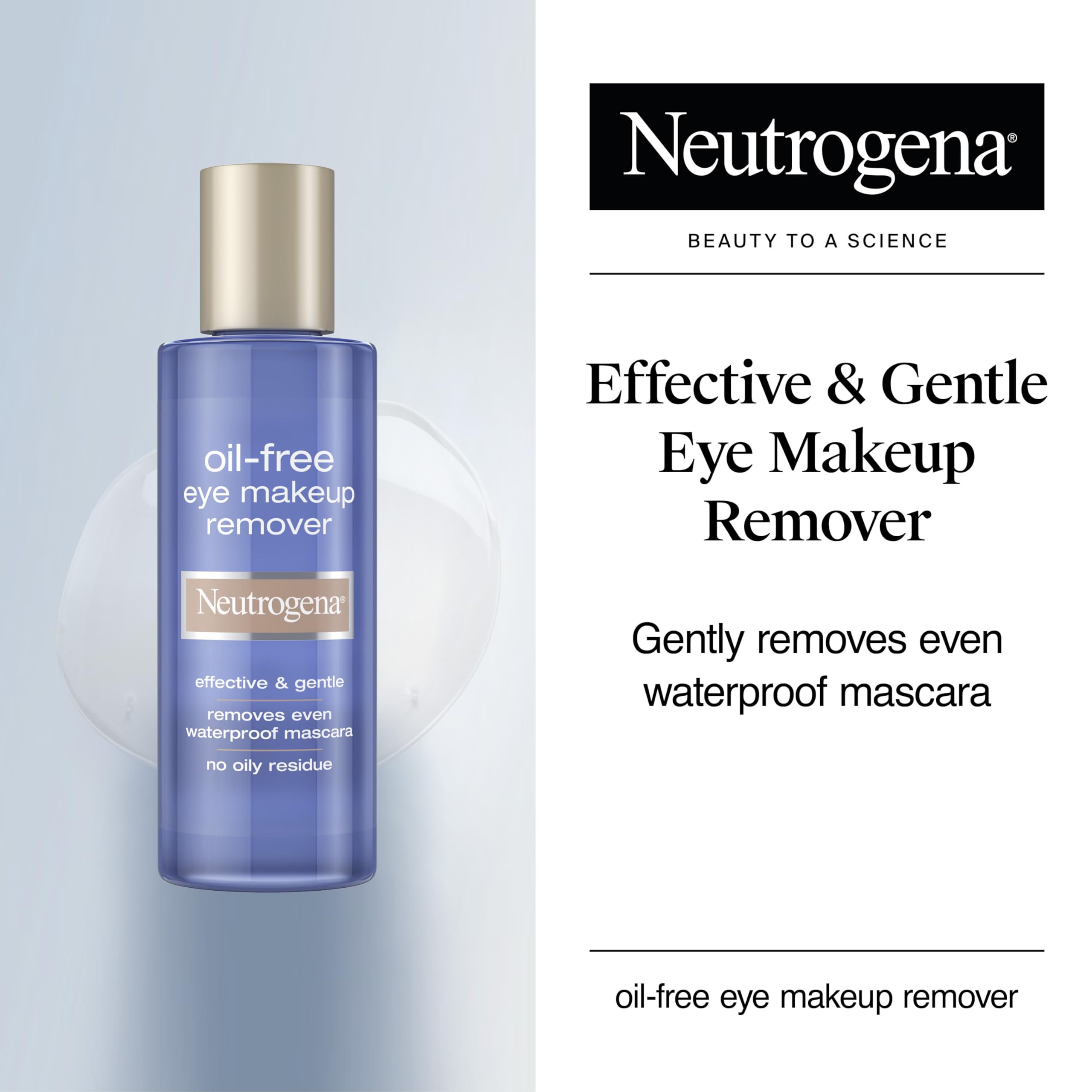 Neutrogena Démaquillant yeux biphase, secouer pour activer, dissout le maquillage résistant à l'eau.