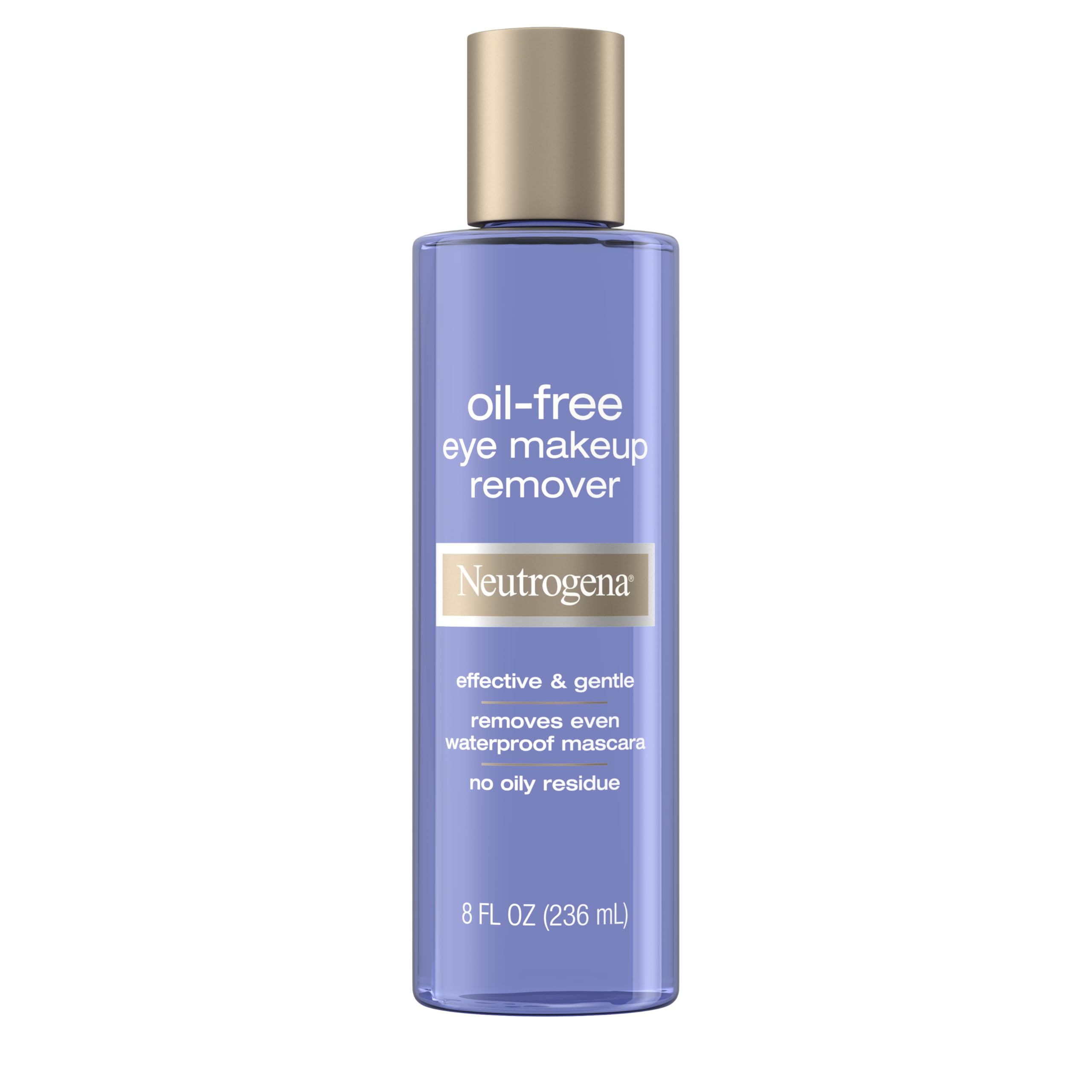 Neutrogena Demaquillant yeux sans huile, flacon 237 ml, démaquille en douceur sans résidu gras.