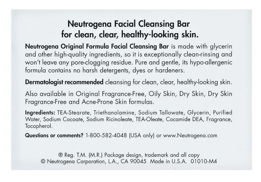 Emballage Neutrogena Original, savon visage pratique pour un usage quotidien.