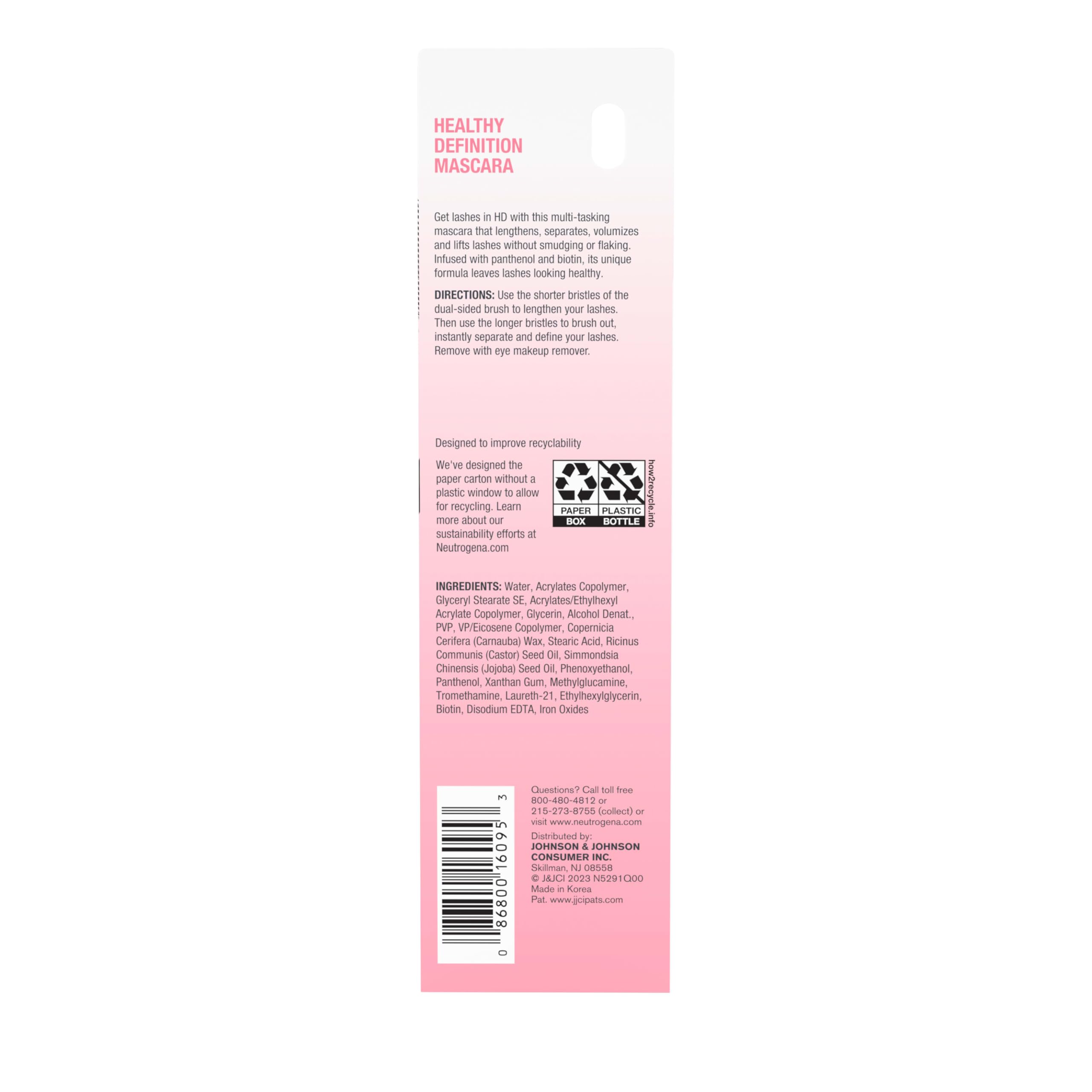 Neutrogena Healthy Definition Mascara : panthenol pour nourrir les cils au quotidien.