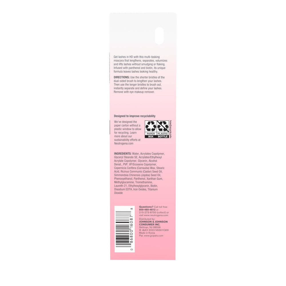 Mascara Neutrogena Healthy Definition – test ophtalmologique pour confort des yeux sensibles.