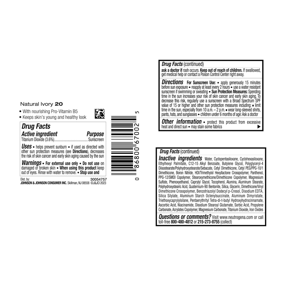 Neutrogena Healthy Skin Foundation: formules antioxydantes et Pro-Vitamine B5 pour nourrir.