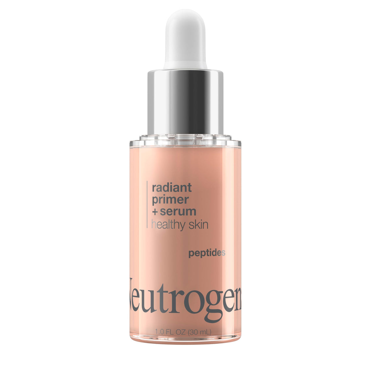 Neutrogena Healthy Skin Radiant Booster Primer et Serum – bouteille lumineuse prête pour un teint uniforme.