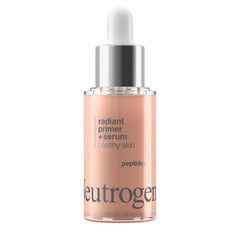 Neutrogena Healthy Skin Radiant Booster Primer et Serum – bouteille lumineuse prête pour un teint uniforme.