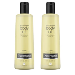 Neutrogena huile corporelle à formule sésame légère, double bouteilles, hydratation légère.