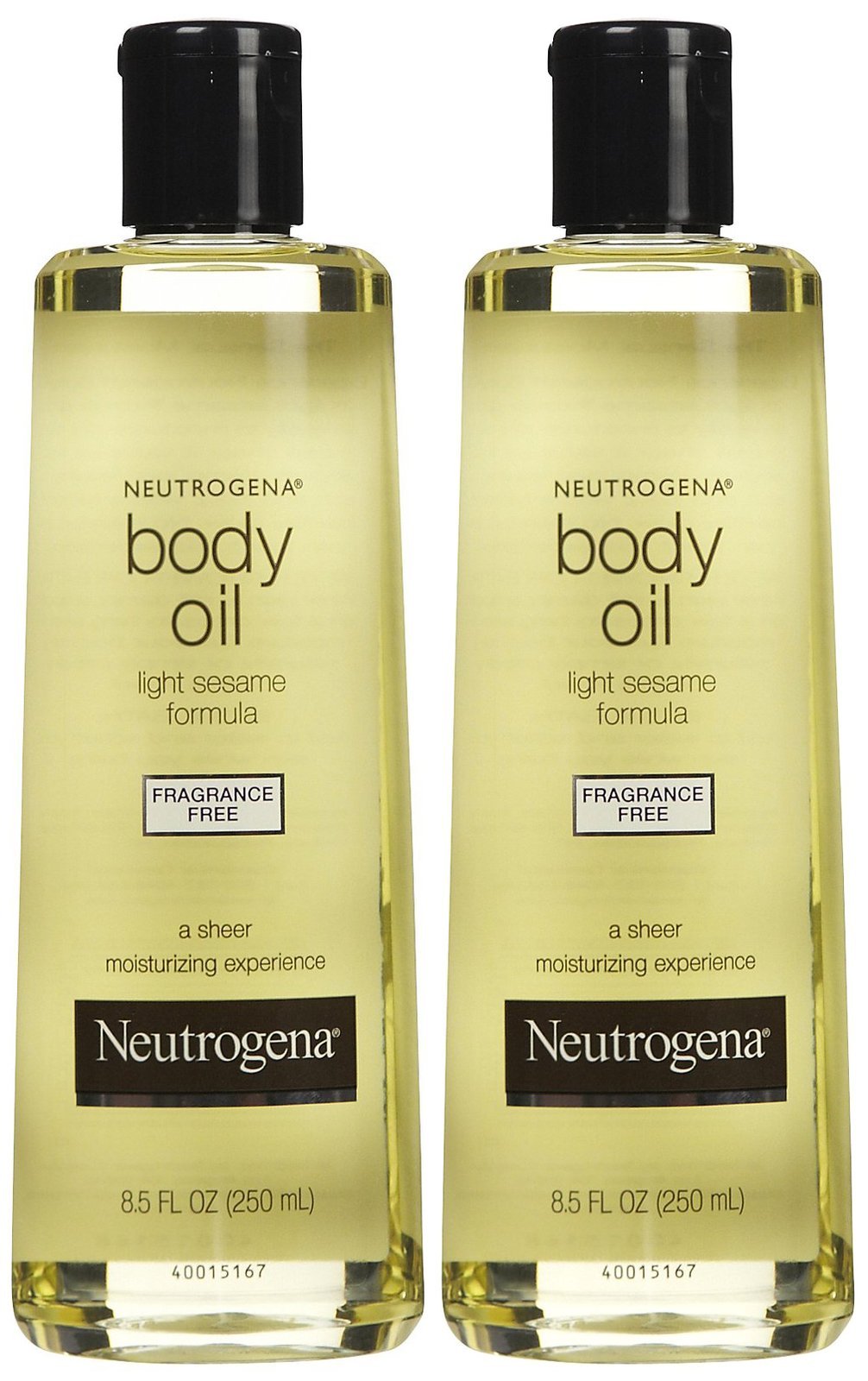 Huile corporelle Neutrogena sans parfum, bouteille élégante, hydratation rapide sans gras