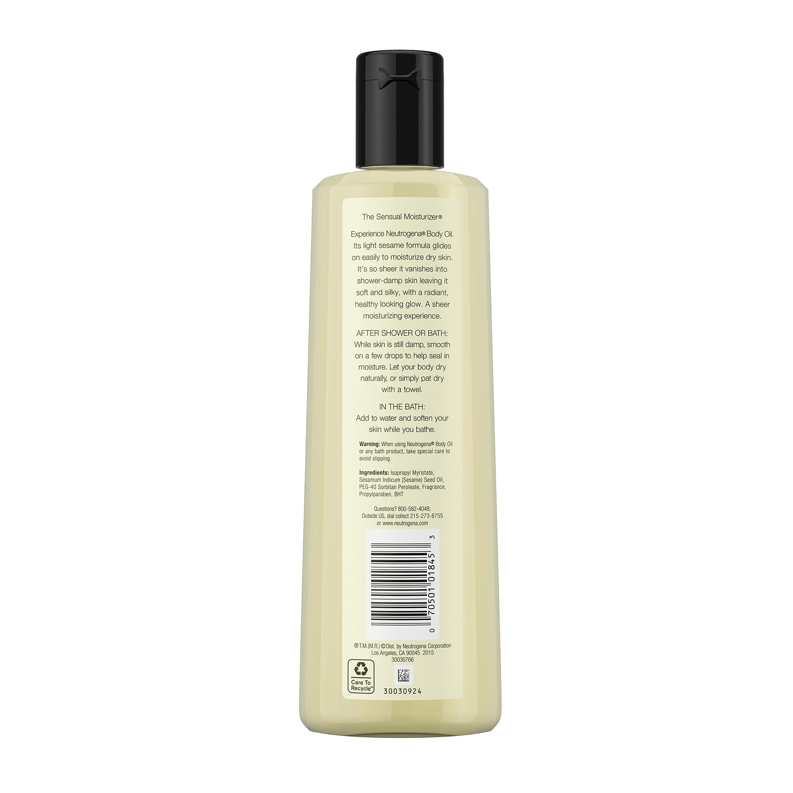 Texture légère Neutrogena qui sabsorbe rapidement sans laisser de gras.