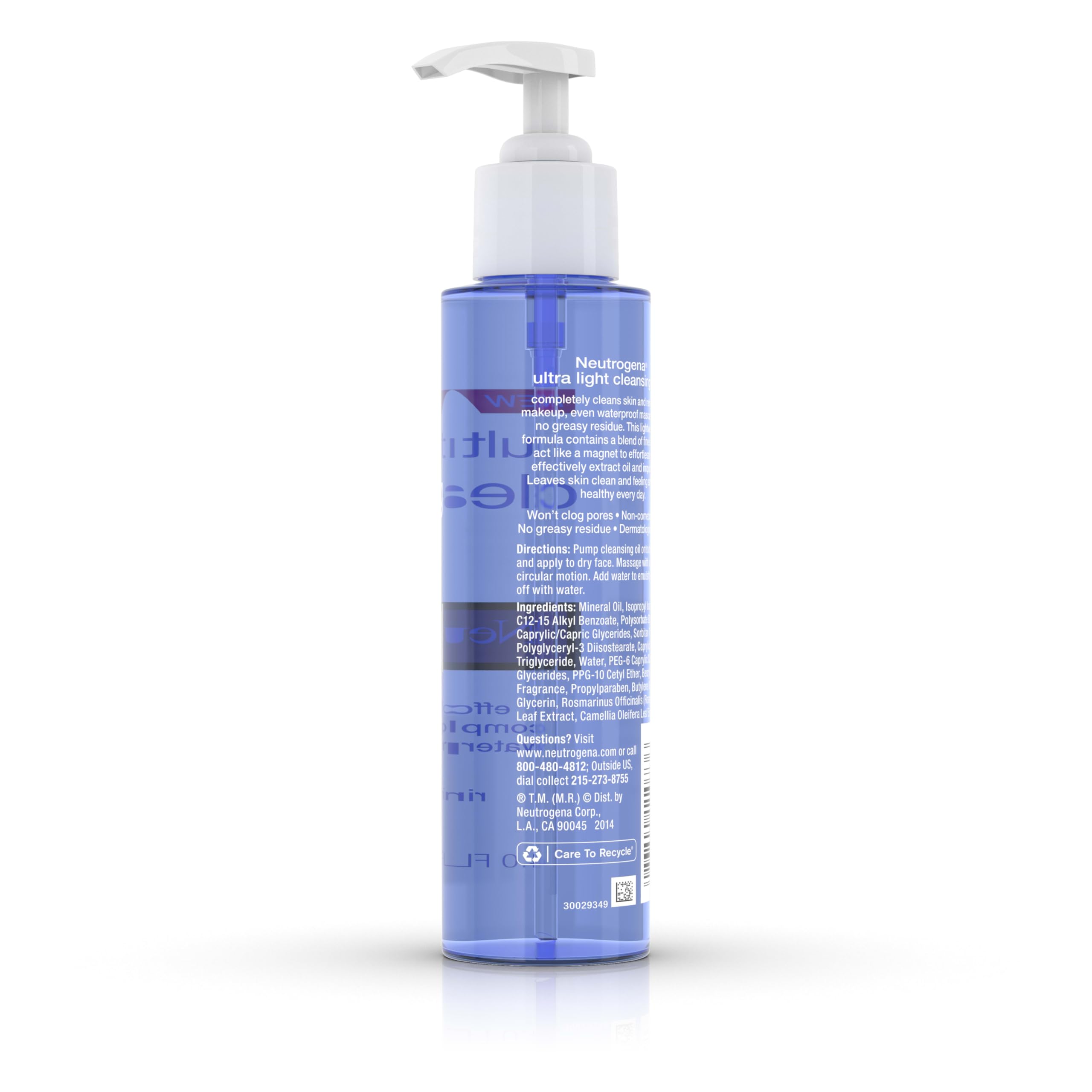 Huile démaquillante Neutrogena – recommandée par les dermatologues, pour une peau nette.