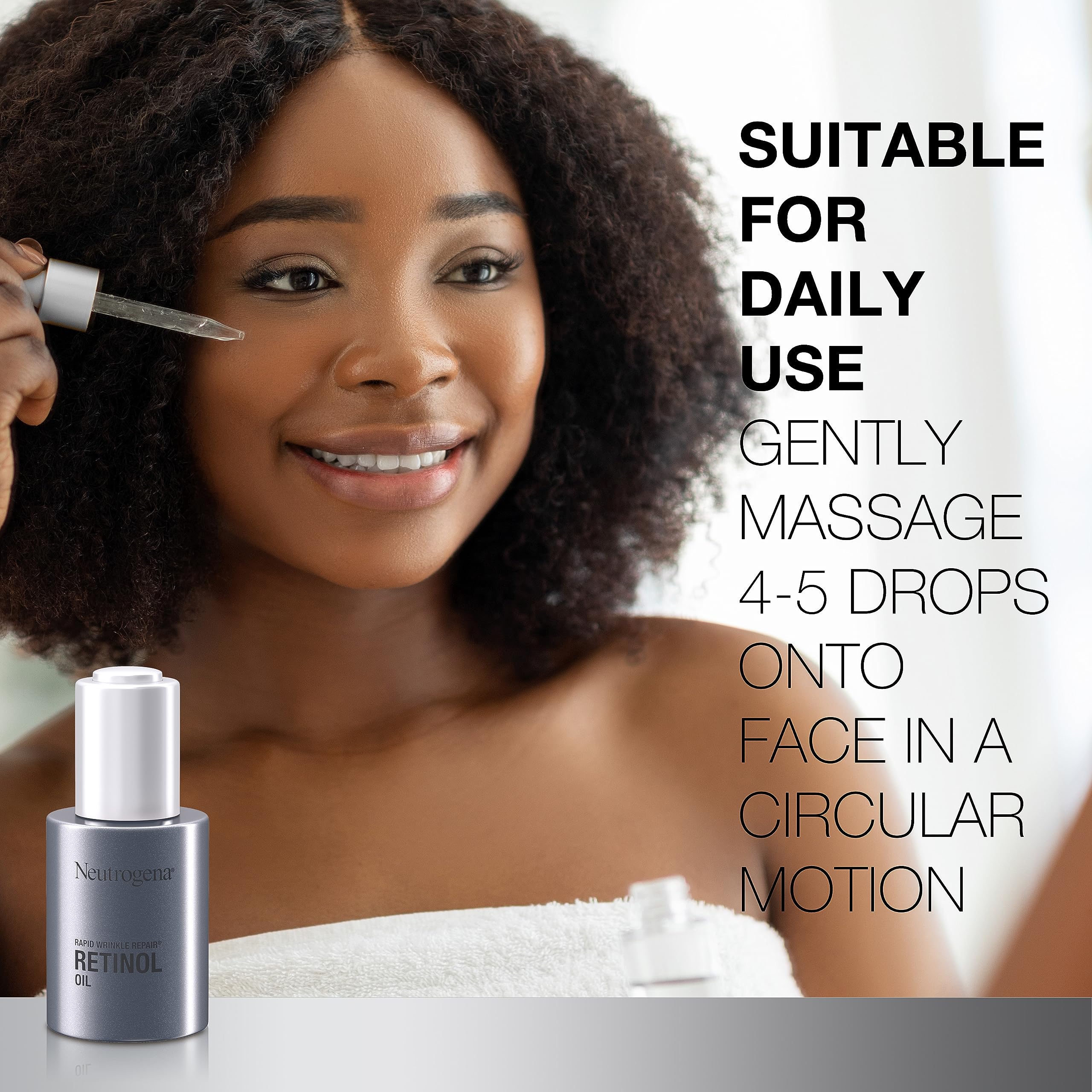 Neutrogena huile-retinol-texture-legere — fini non gras et agréable à porter.