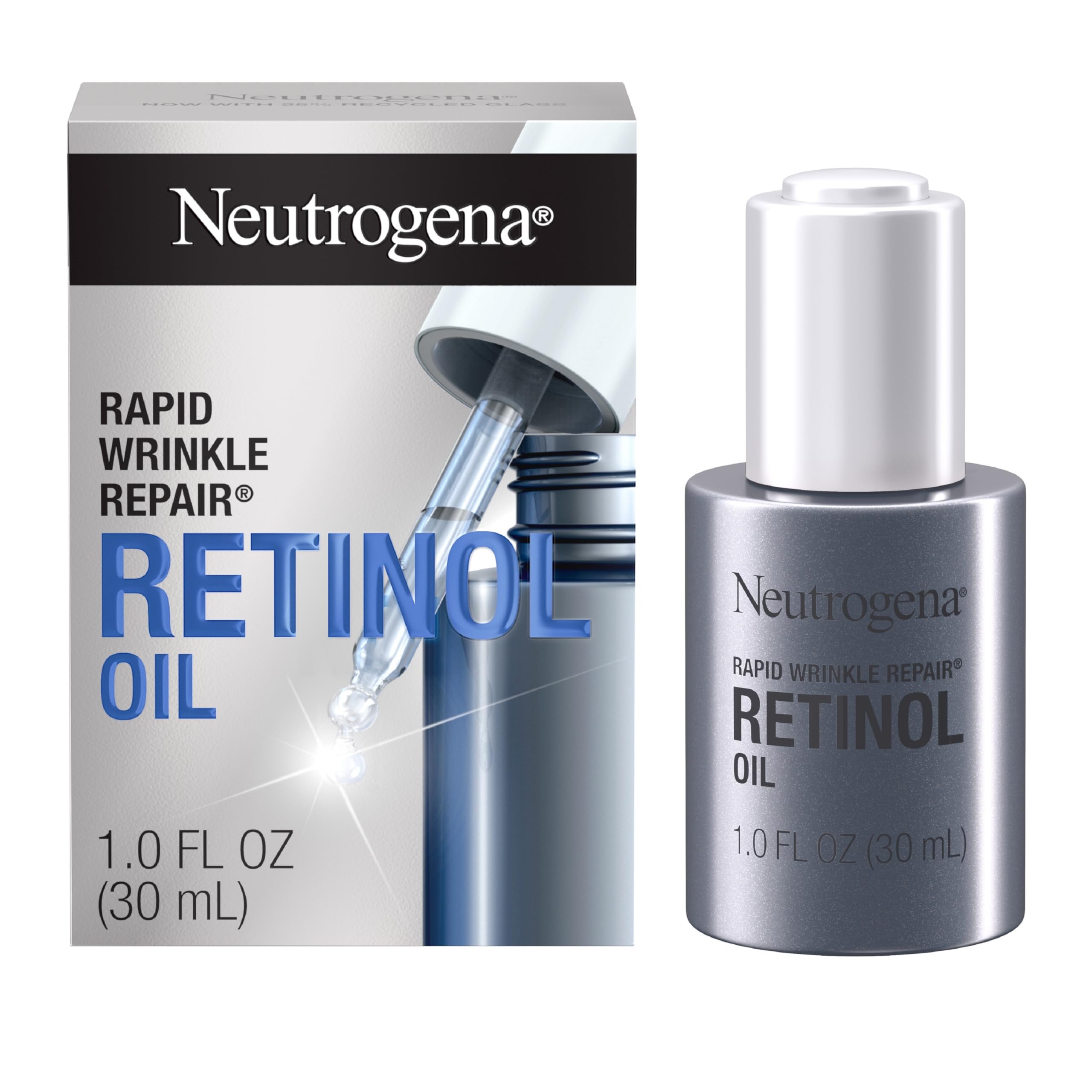 Neutrogena huile-retinol-visage-flacon — flacon compact et pratique pour nourrir les rides.