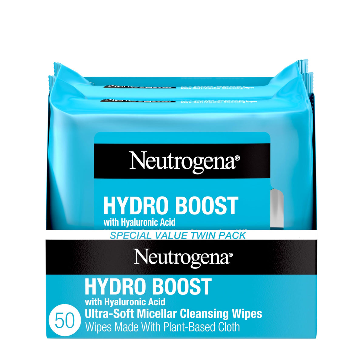 Neutrogena Hydro Boost Lingettes Micellaires Ultra Douces pour démaquiller et hydrater.
