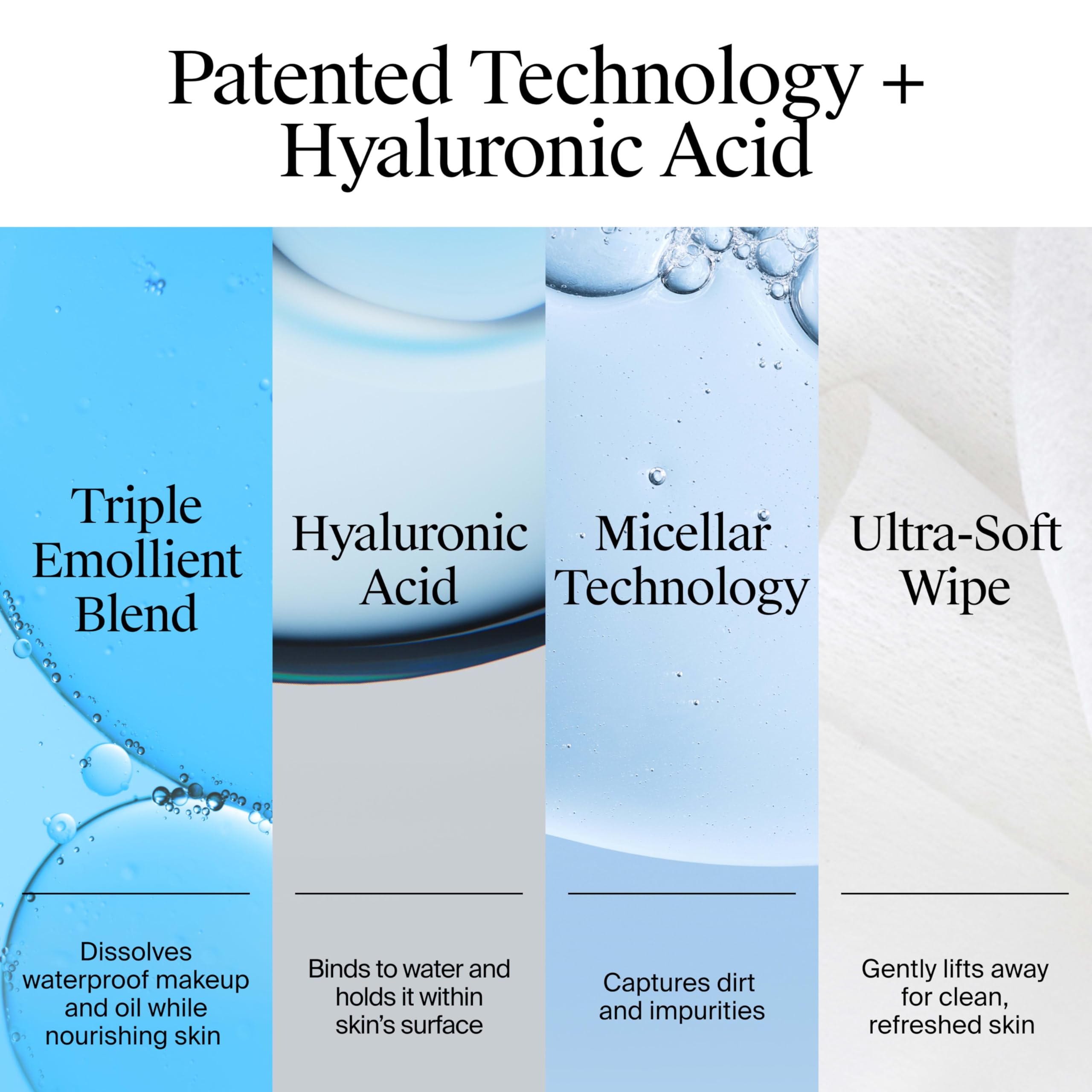 Neutrogena Hydro Boost Lingettes Micellaires adaptées aux yeux délicats et peau sensible.