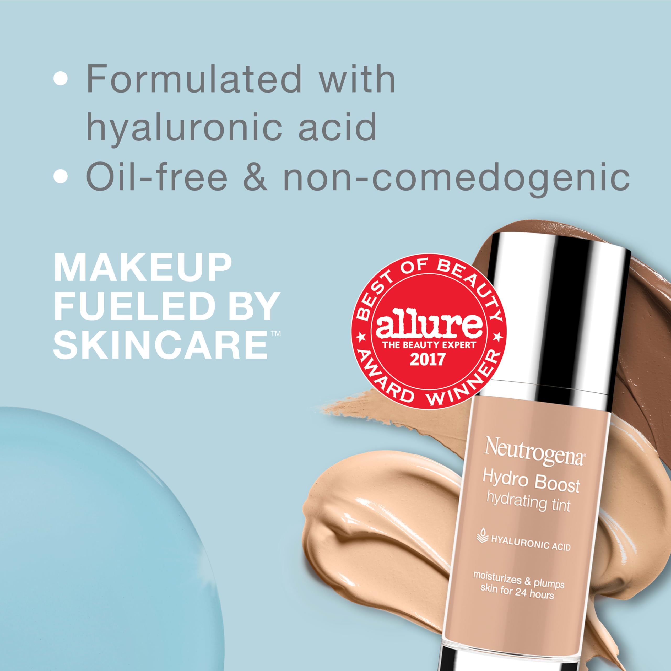 Texture légère Neutrogena Hydro Boost – fini naturel sans effet masque.