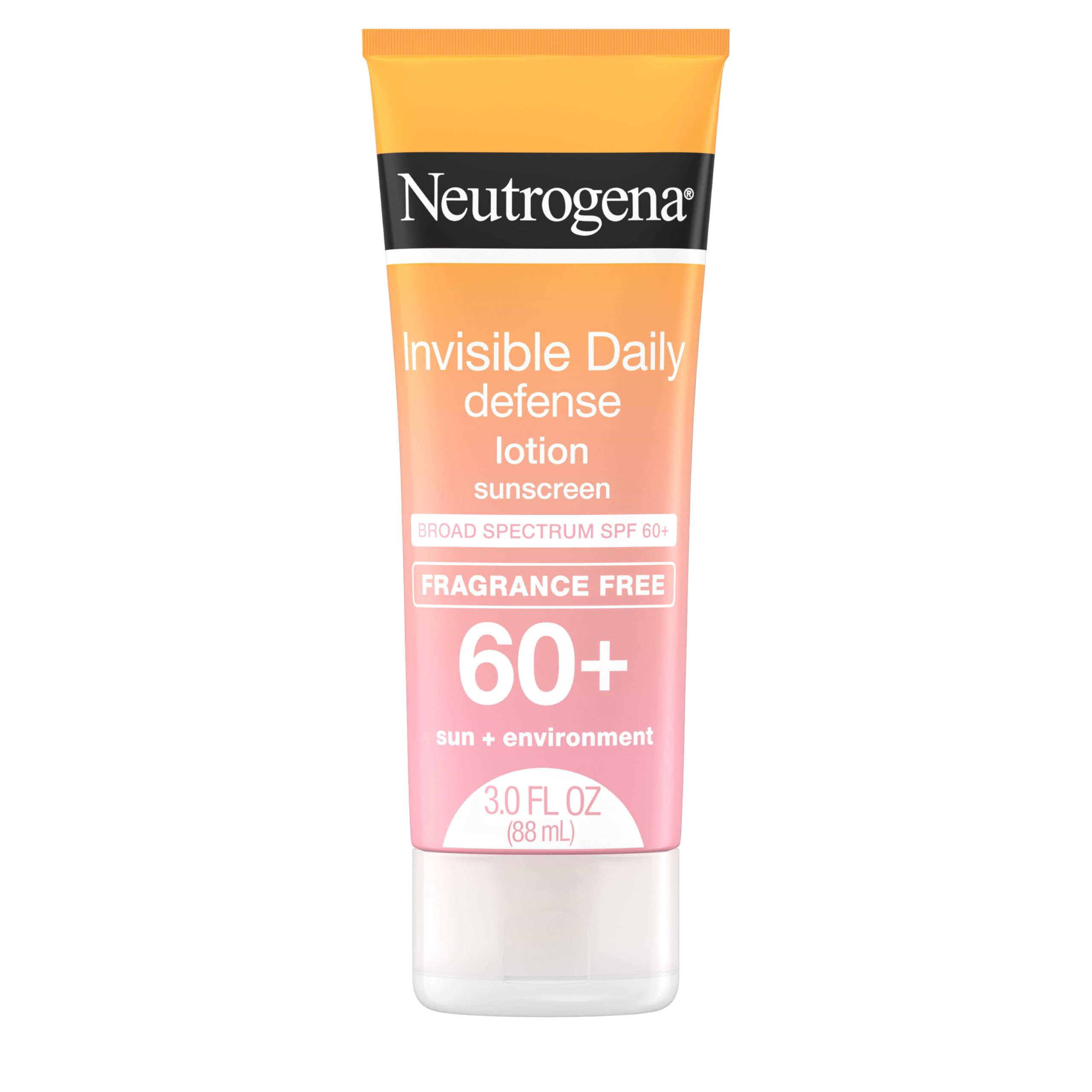 Neutrogena Invisible Daily Defense, emballage discret, protection solaire adaptée à tous les tons.