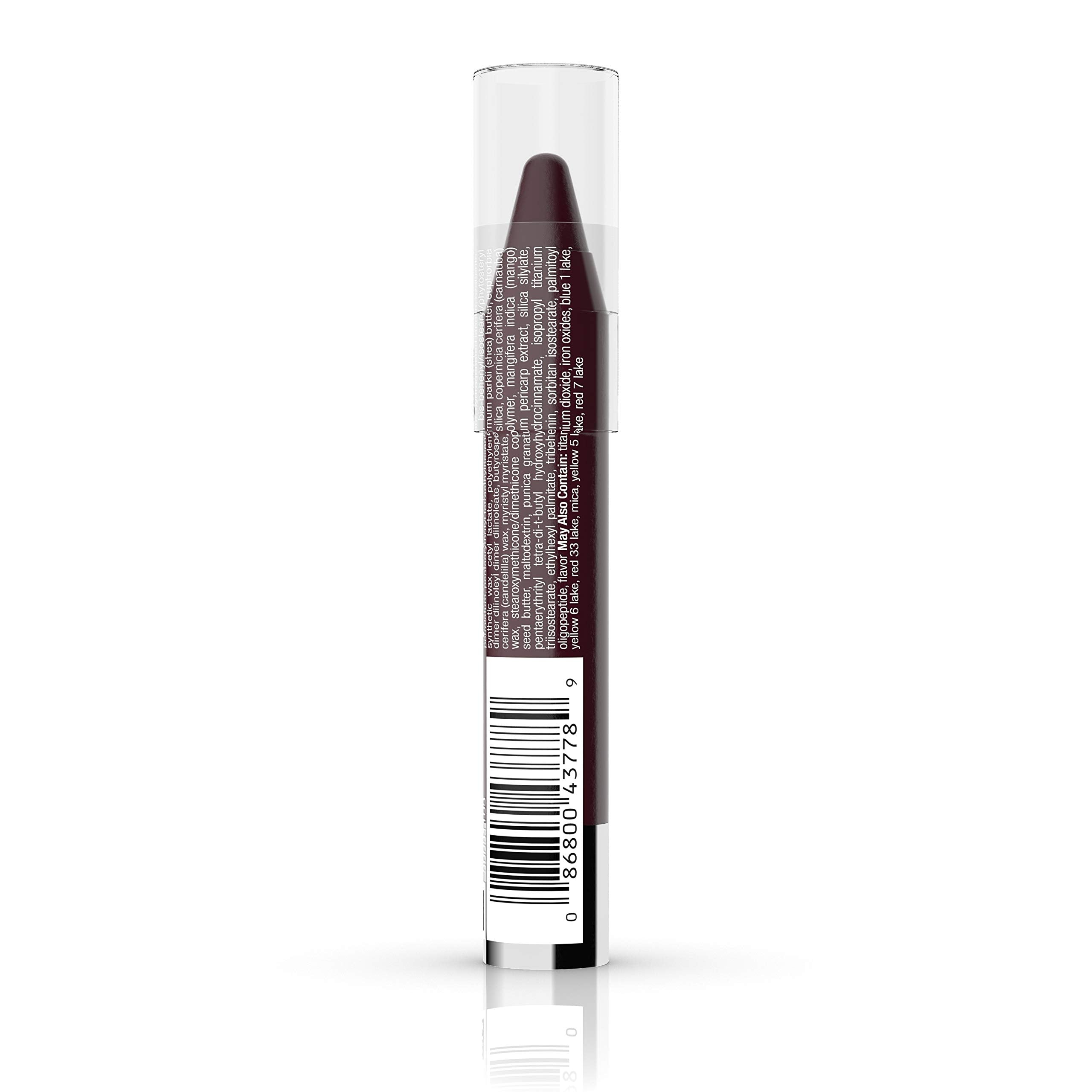 Échantillon couleur prune profond sur lèvres pour un rendu naturel.