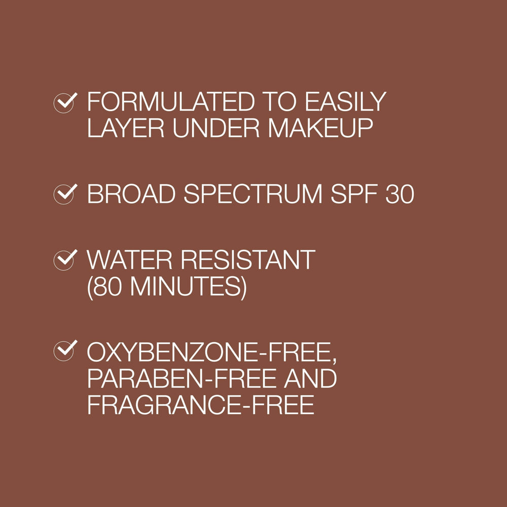 Neutrogena Purescreen+ Finition satinée-visage; aspect lumineux sans whiteness.
