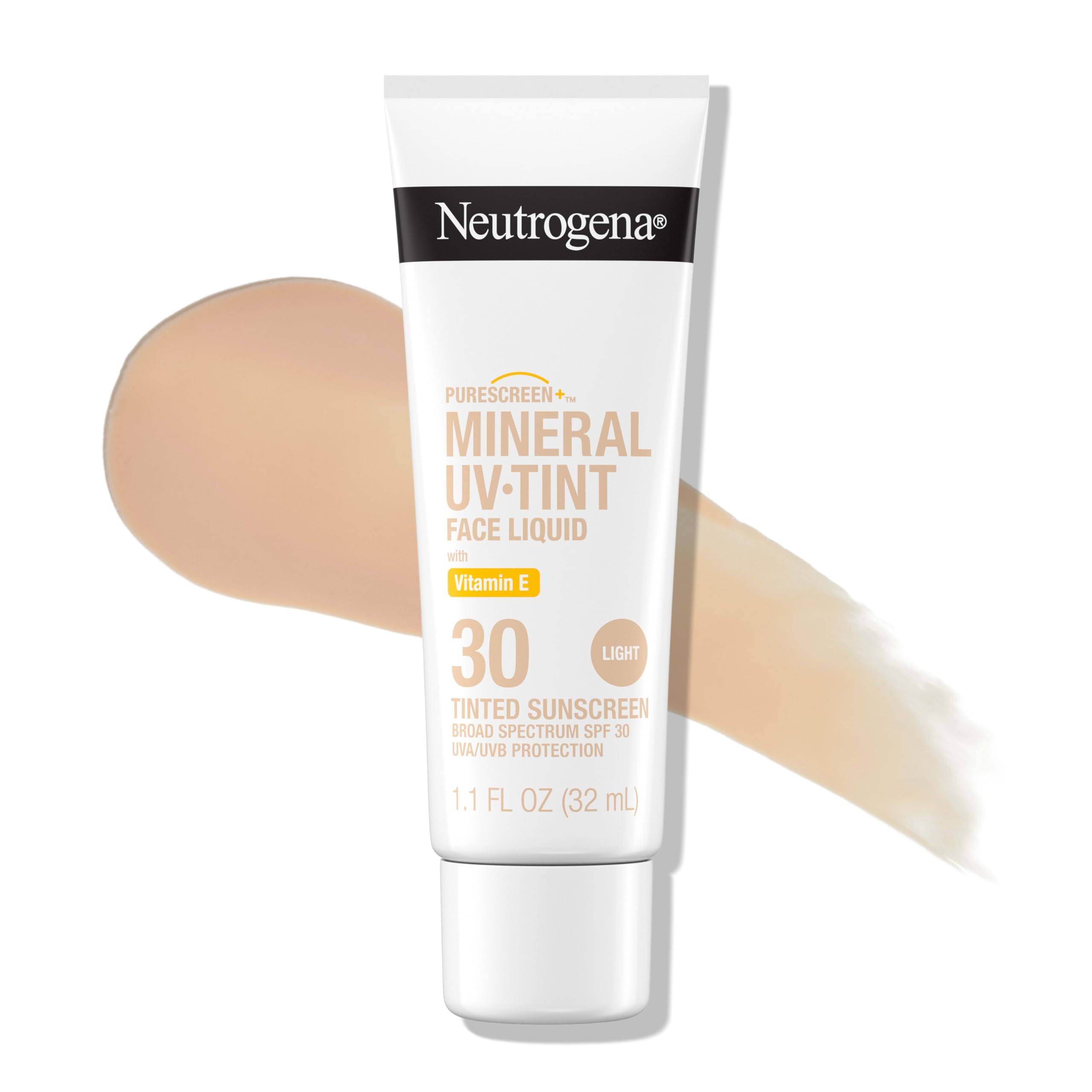 Neutrogena Purescreen+ Mineral UV Tint montre sa bouteille visible et offre une protection minérale naturelle.